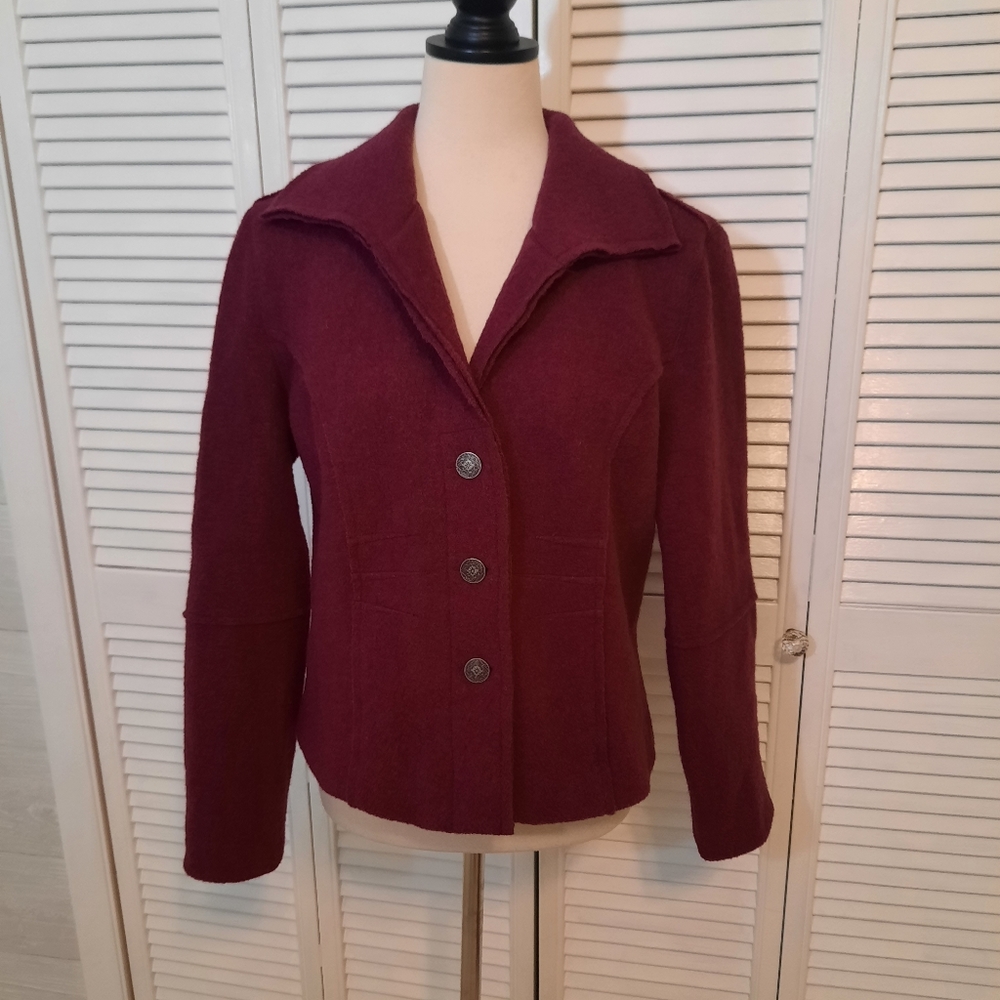 JG HOOK fuchsia/wine wool coat jacket 8P